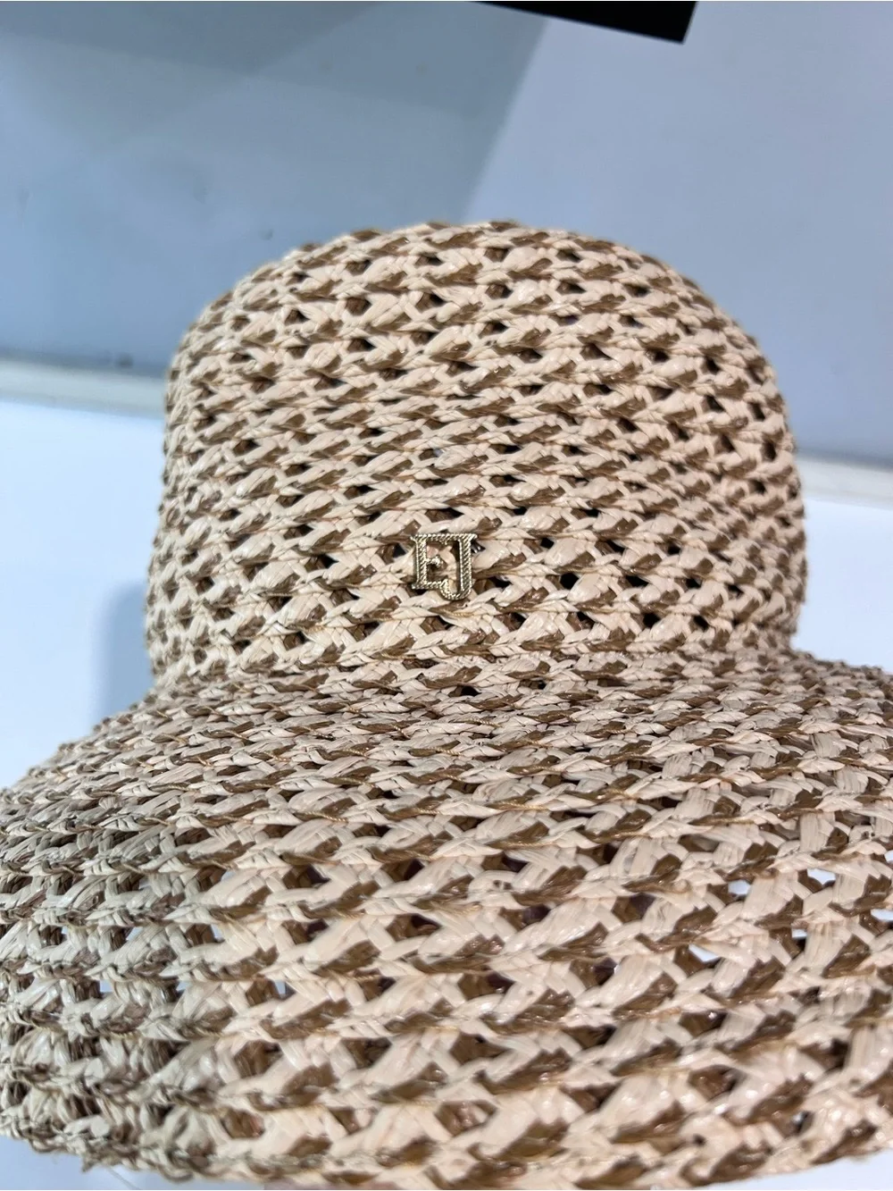 Eric Javits Women's Valeria Bucket Hat Wide Brim Straw Bucket Hat - Natural - Picture 9 of 16